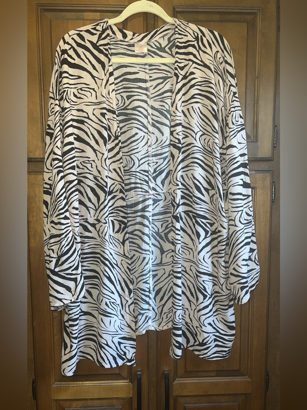 Xhilaration Zebra Print Kimono Cardigan Coverup L/XL - Picture 3 of 8